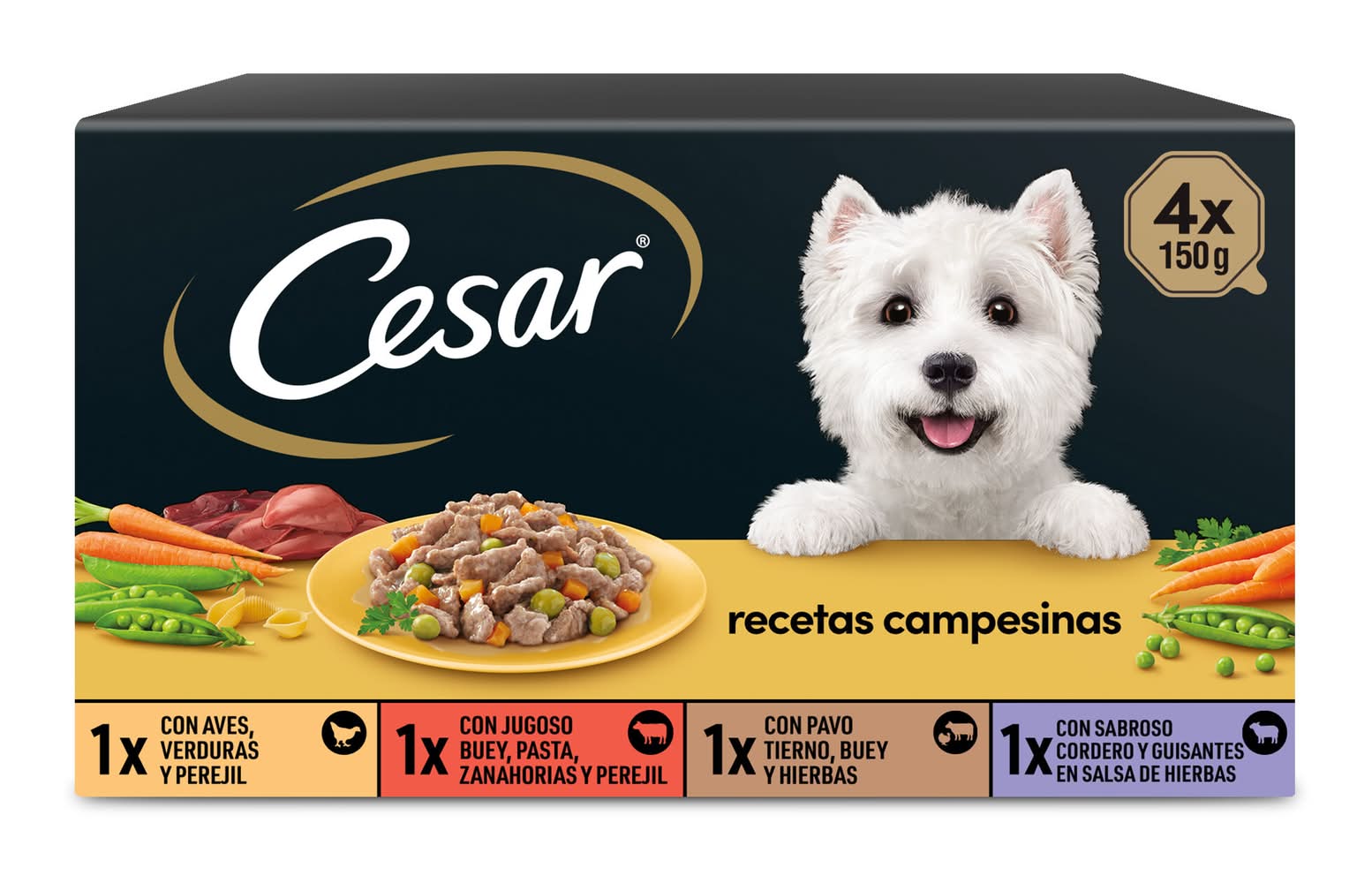 Multipack comida húmeda para perros adultos · Cesar (4 x 150 g)
