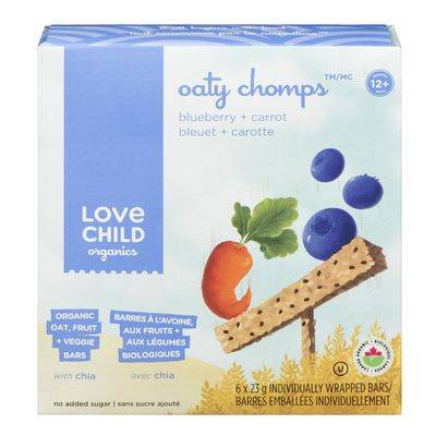 Love Child Organics Oaty Chomps Bars, Blueberry + Carrot (23 g, 6 ct)