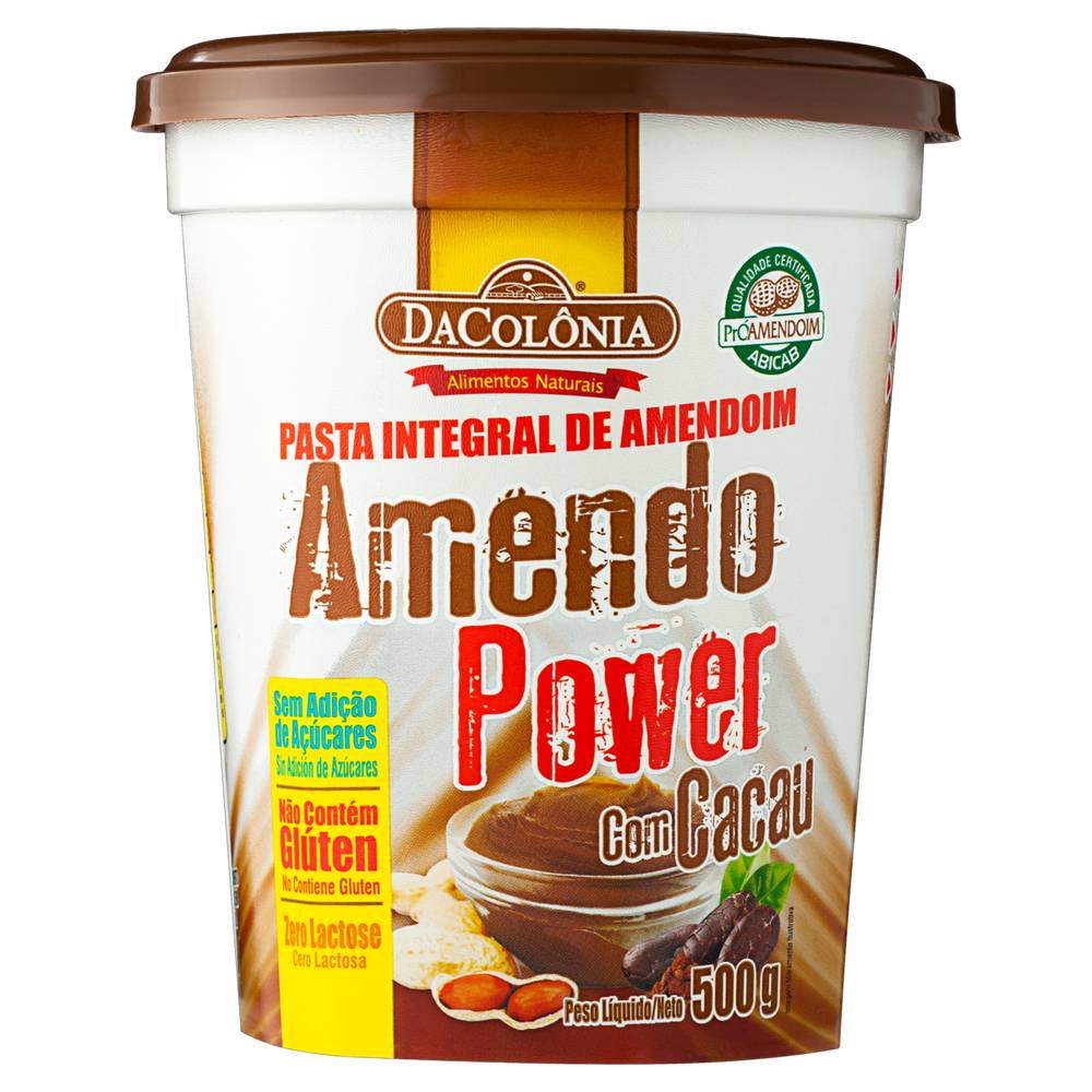 Dacolônia pasta de amendoim amendo power com cacau (500g)