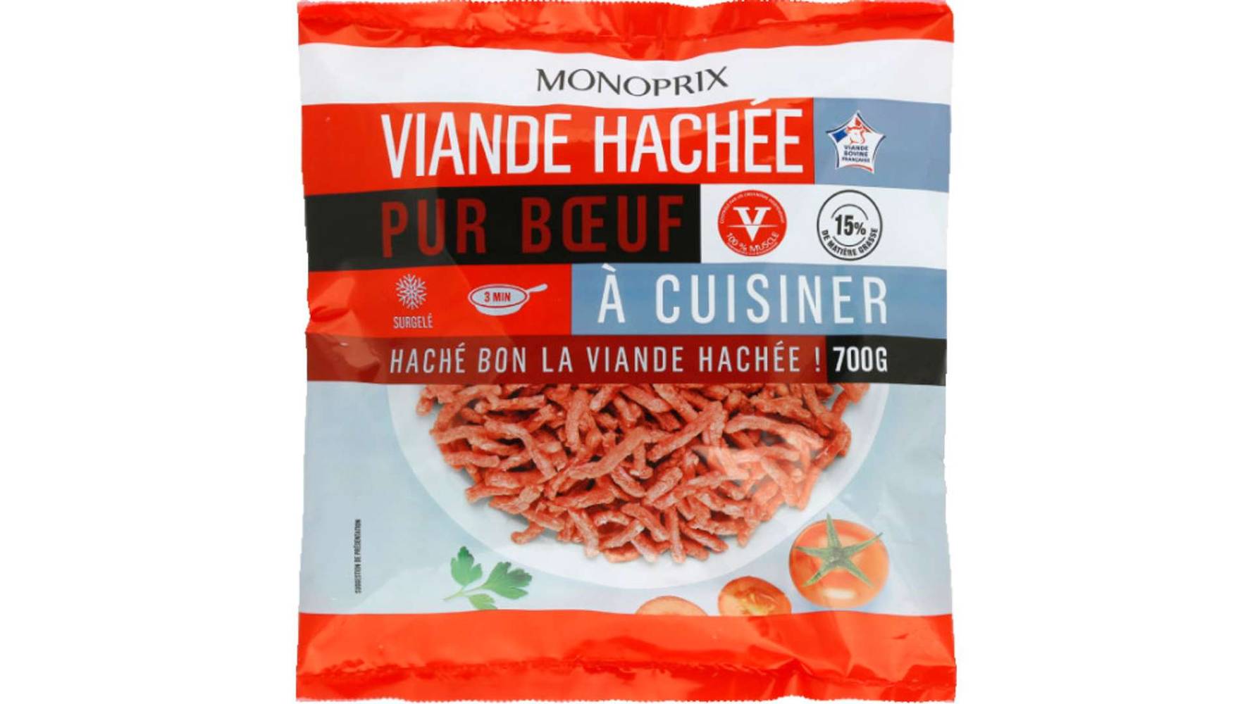 Monoprix - Viande hachée pur boeuf à cuisiner (700g)