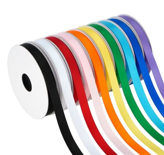 Celebrate It Primary Colours Satin Value pack Ribbon, 3/8x2 yd, Assorted