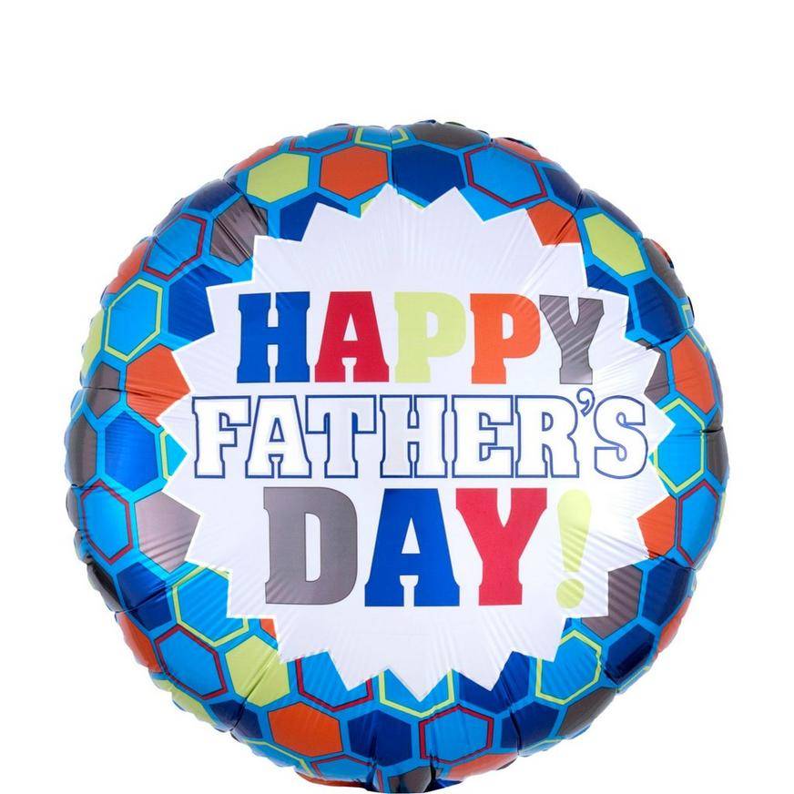Uninflated Colorful Father's Day Balloon, 17in
