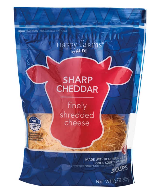 Happy Farms Finely Shredded Sharp Cheddar Cheese 3 Cups (12 oz)