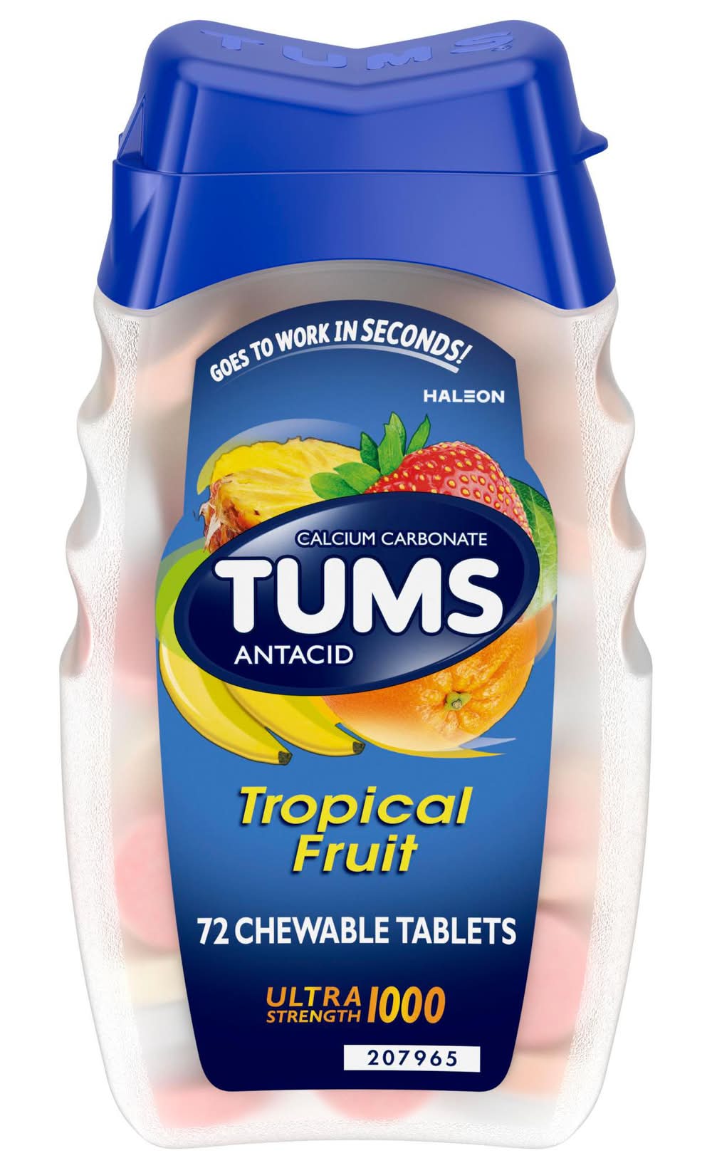 TUMS Ultra Strength Antacid Chewable Tablets, Tropical Fruit (72 ct)