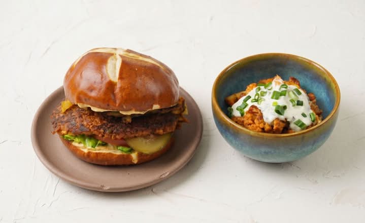 Mora Burger + Coliflor Buffalo
