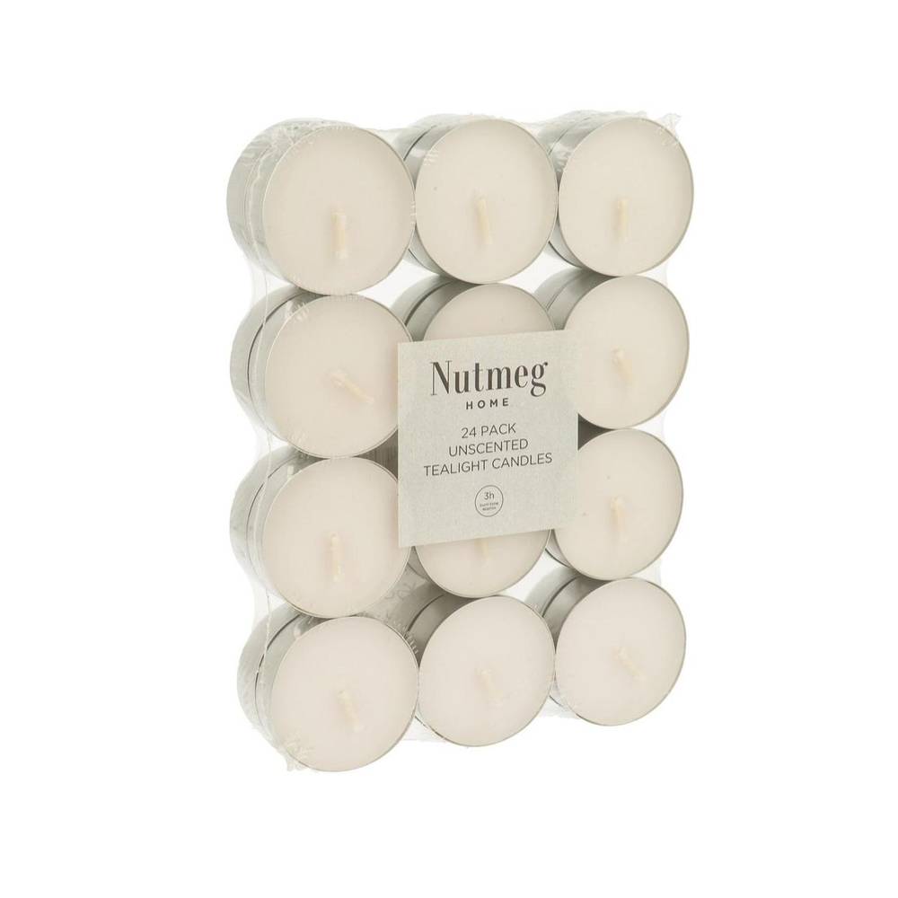 Nutmeg Unscented Tealights Candles (24 ct)