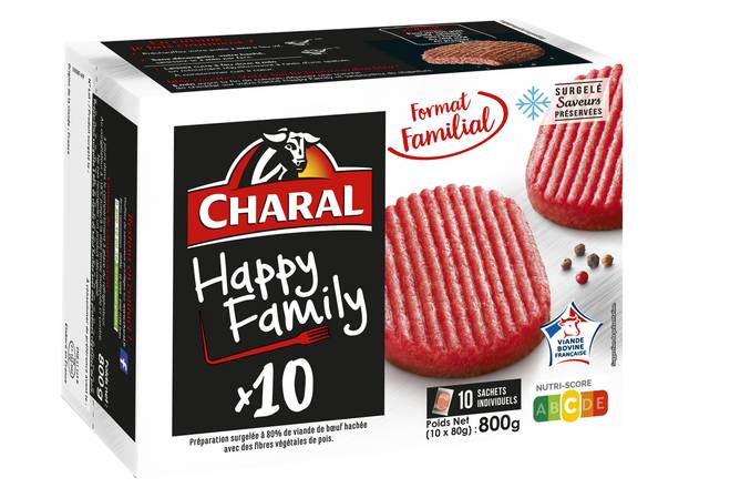 Charal - Steak hachée de bœuf happy family (10 pièces)