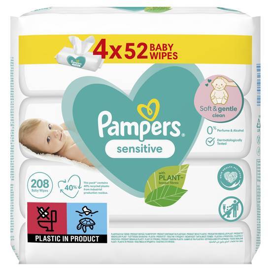 Pampers sensitive lingettes bébé 4x52 208ct