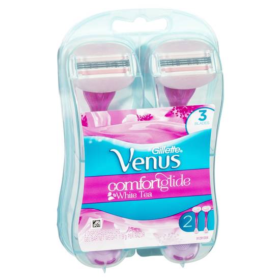 Gillette Venus Comfort Glide White Tea Disposable Razors 2 pack