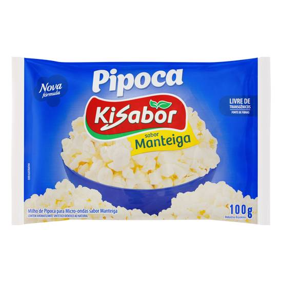 Kisabor pipoca para microondas manteiga (100g)
