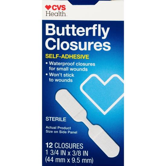 CVS Health Self-Adhesive Butterfly Closures, 12 CT