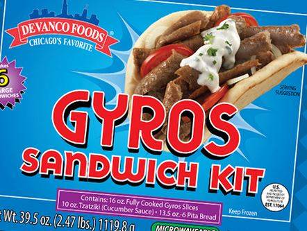 Frozen Devanco Foods - Gyros Sandwich Kit - 6 ct