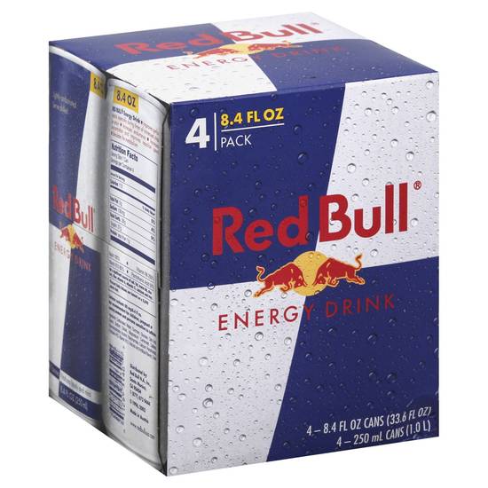Red Bull Energy Drink Cans (8.4 oz x 4 ct)