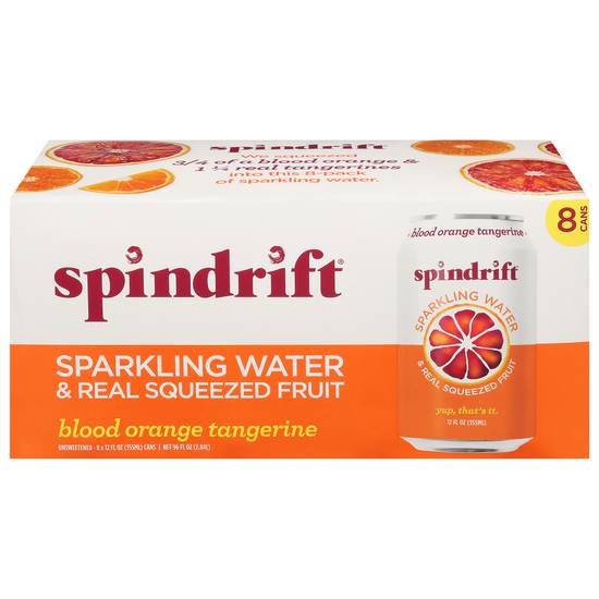 Spindrift Real Squeezed Fruit Sparkling Water (8 pack, 12 fl oz) (blood orange tangerine)