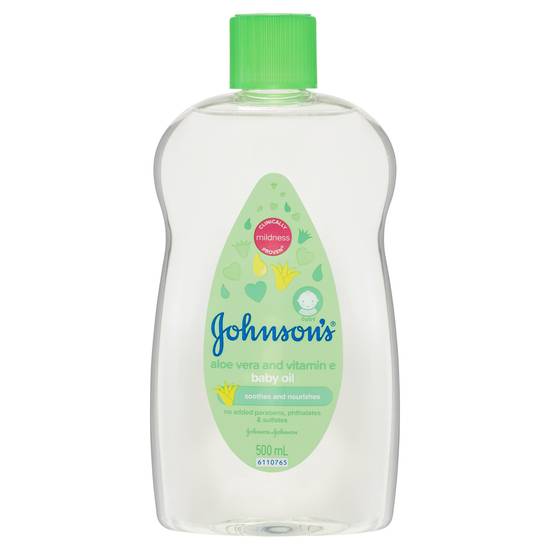 Johnson's Aloe Vera & Vitamin E Gentle Mild Soothing Moisturising Baby Oil 500ml