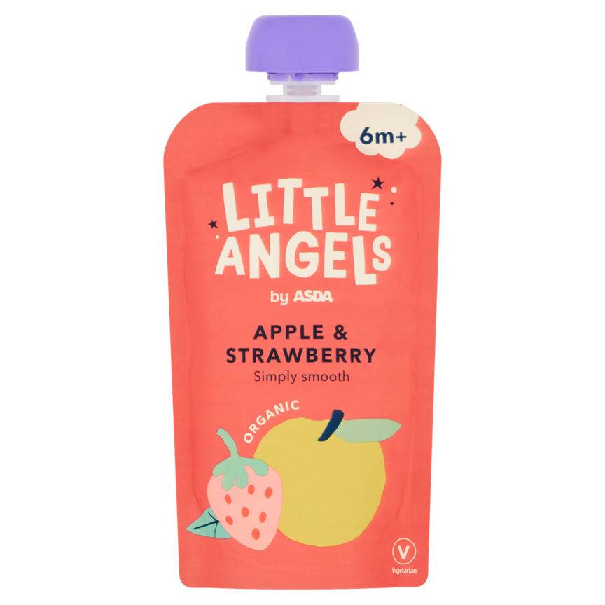 Asda Little Angels 6+ Months Organic Baby Food (apple - strawberry)