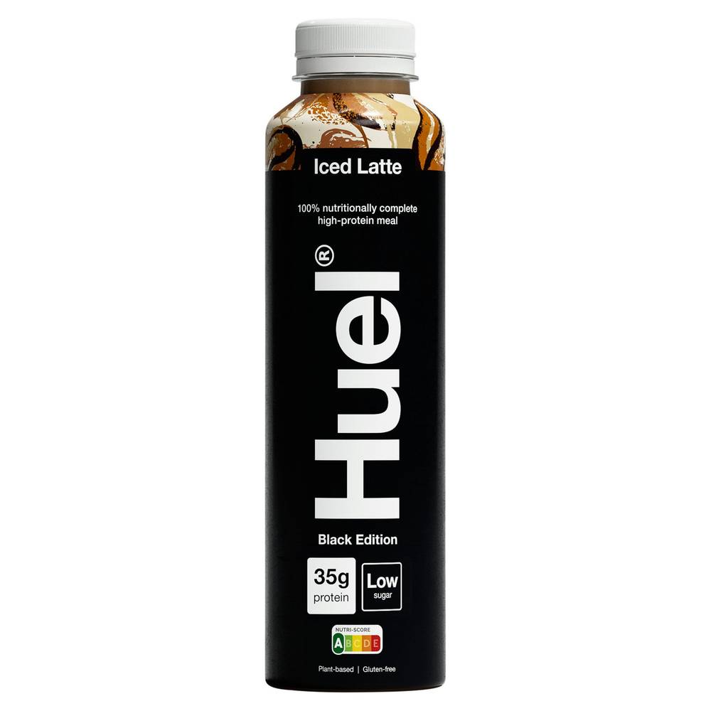 Huel Iced Latte, Black Edition Nutritionally High Protein Meal Drink (500ml)