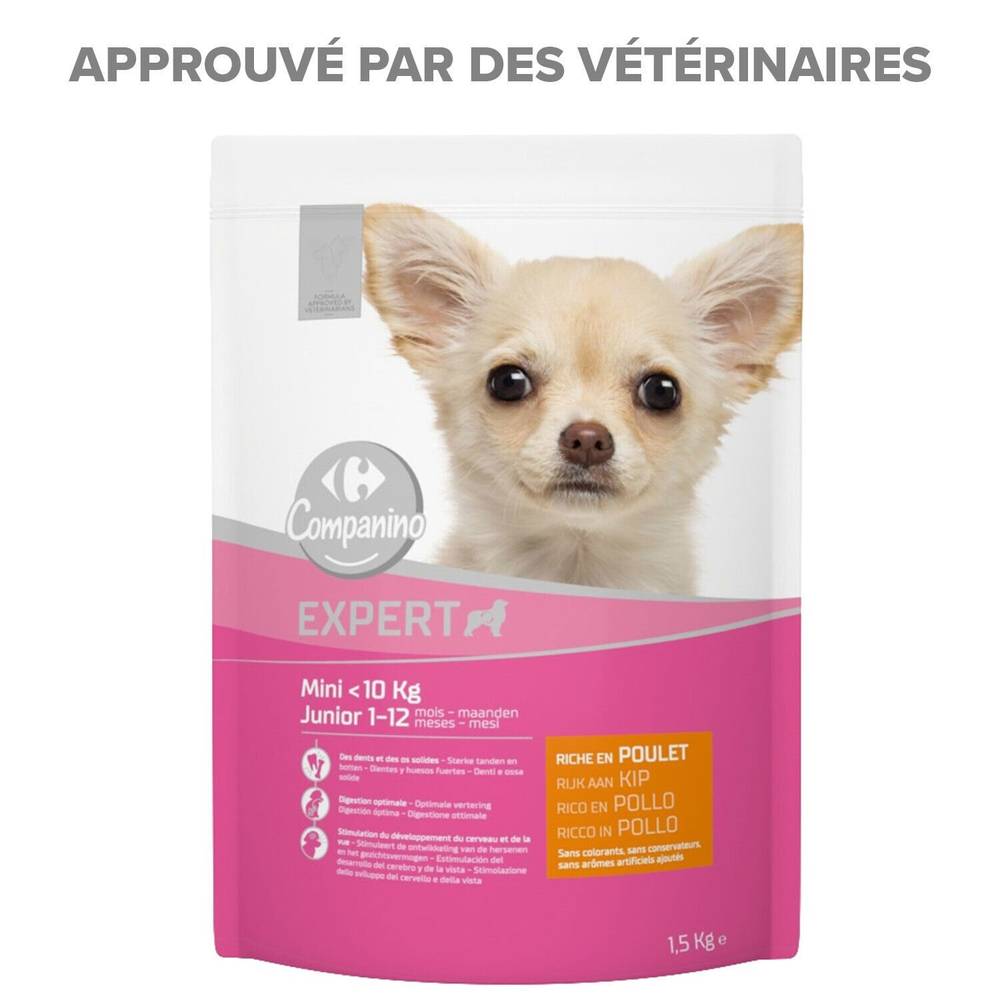 Carrefour Companino - Croquettes pour chien mini au poulet (1,5kg)