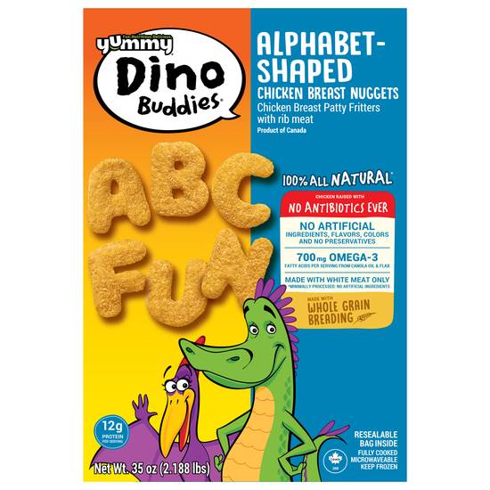 Yummy Dino Buddies Alphabet-Shaped Chicken Breast Nuggets