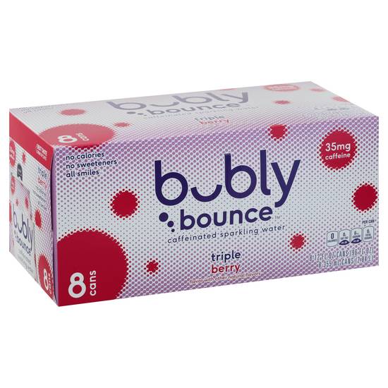 Bubly Bounce Triple Berry Caffeinate Sparkling Water (8 ct, 12 fl oz)