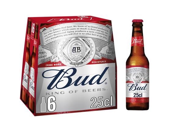 Bud - Bière blonde (6 pièces, 250 ml)