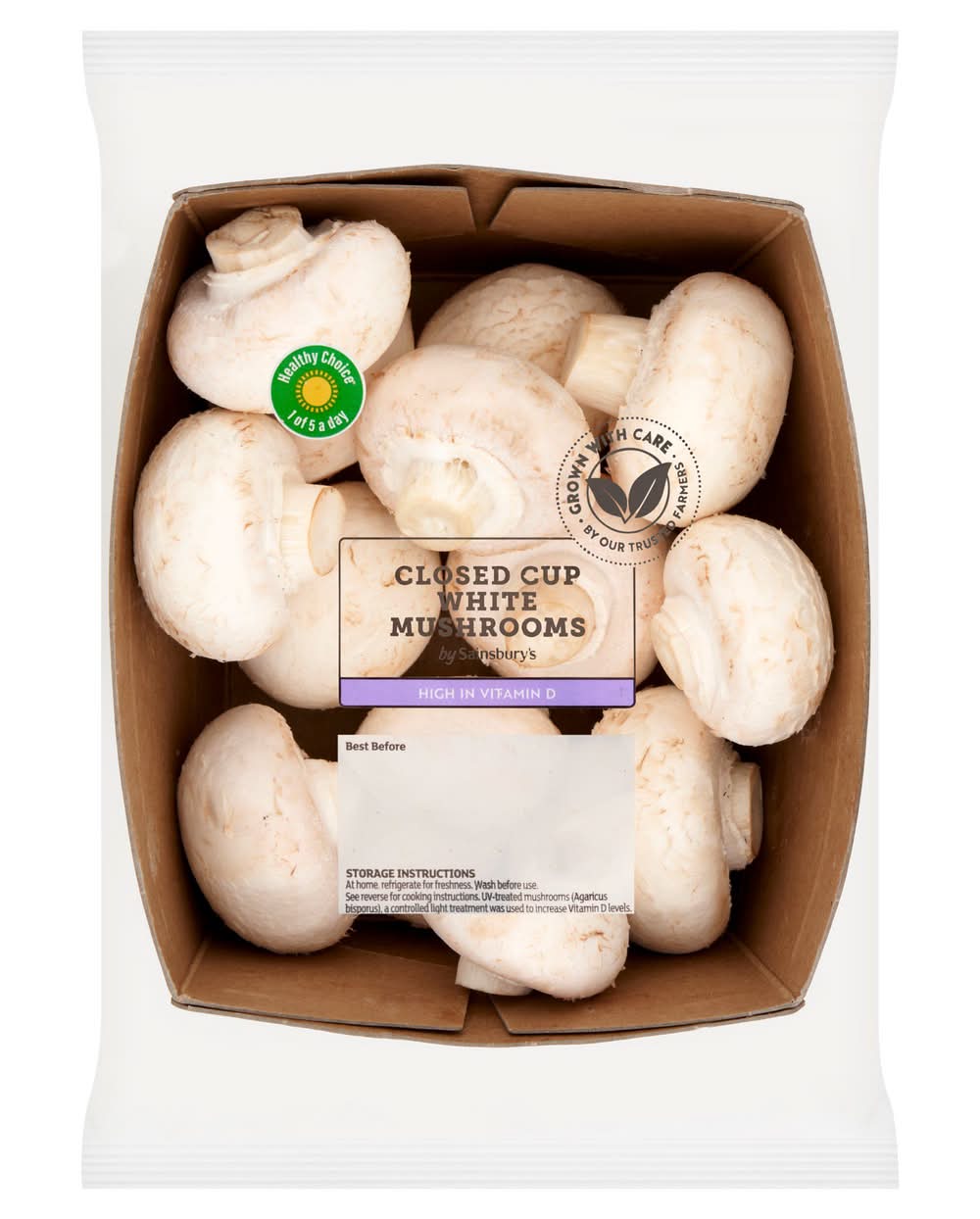 Sainsbury's Closed Cup Mushrooms Vitamin D 400g