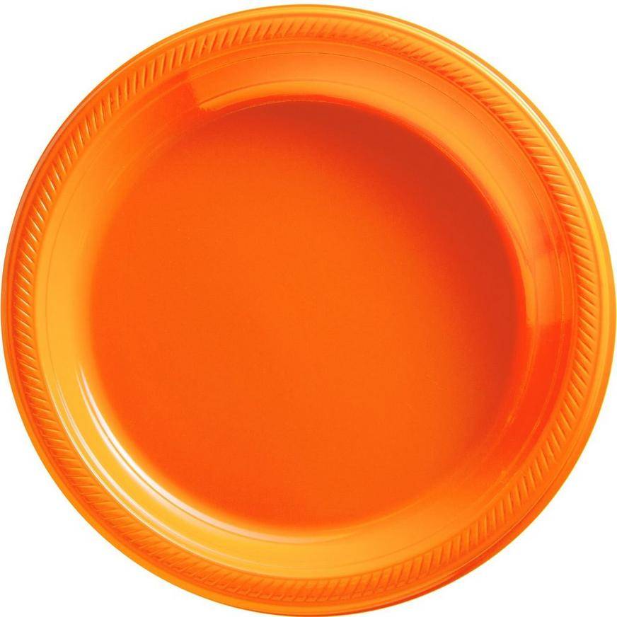 Party City Plastic Dinner Plates (50 ct) (10.25 in/orange)