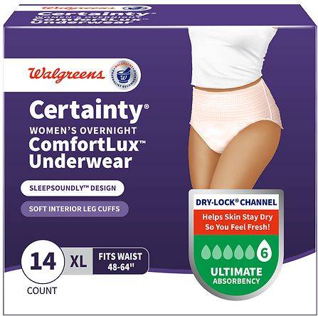 Walgreens Certainty Women's Overnight Comfortlux Underwear X-Large