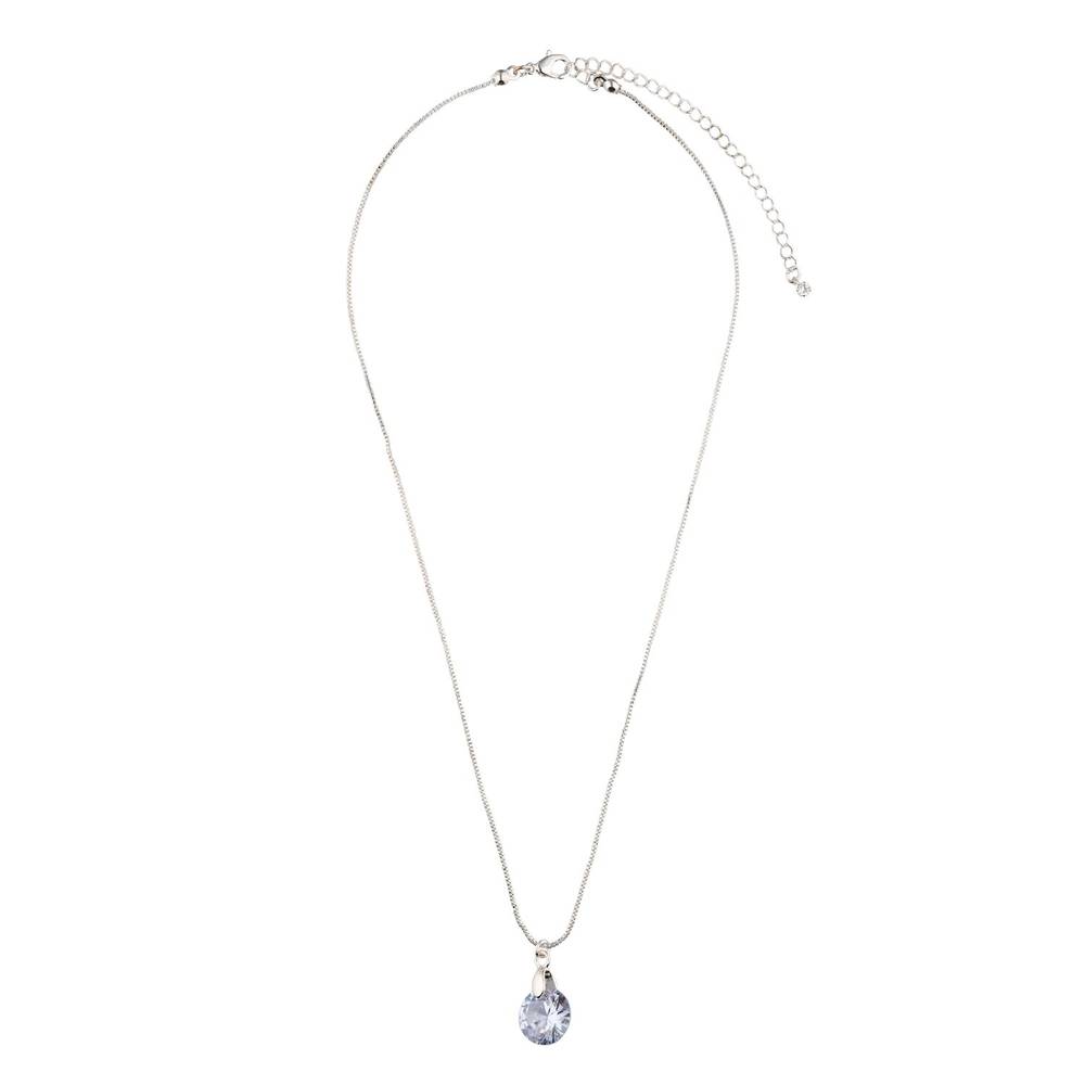 I Am Jewelry Zirconia Stone Necklace, Silver