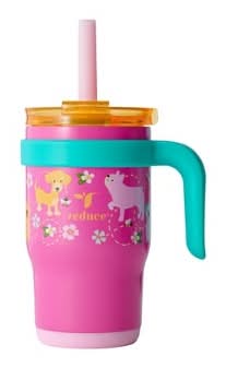 Reduce Coldee Vacuum Insulated Stainless Steel Straw Tumbler 14 oz, Bright Pink