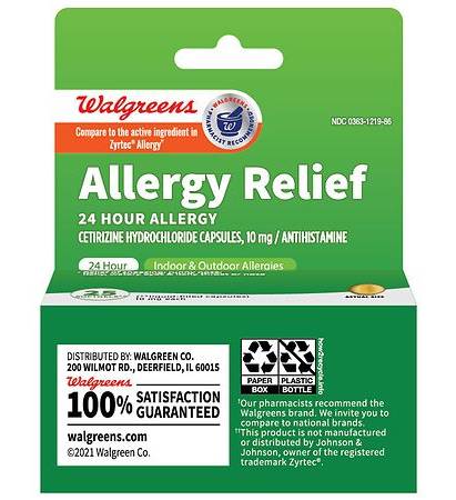 Walgreens Wal-Zyr 24 Hour Allergy Relief, Cetirizine Hydrochloride Softgels