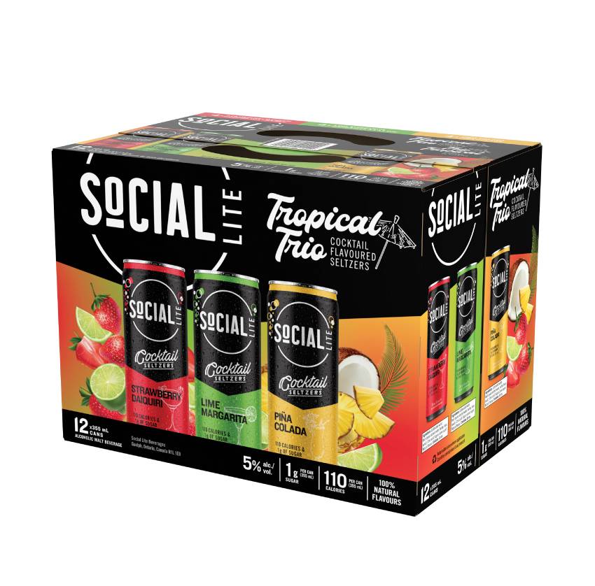 Social Lite Cocktail Mix Pack  (12 Cans, 355ml)
