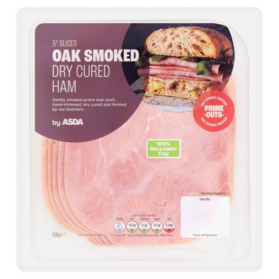 Asda 5 Slices Oak Smoked Dry Cured Ham 120g