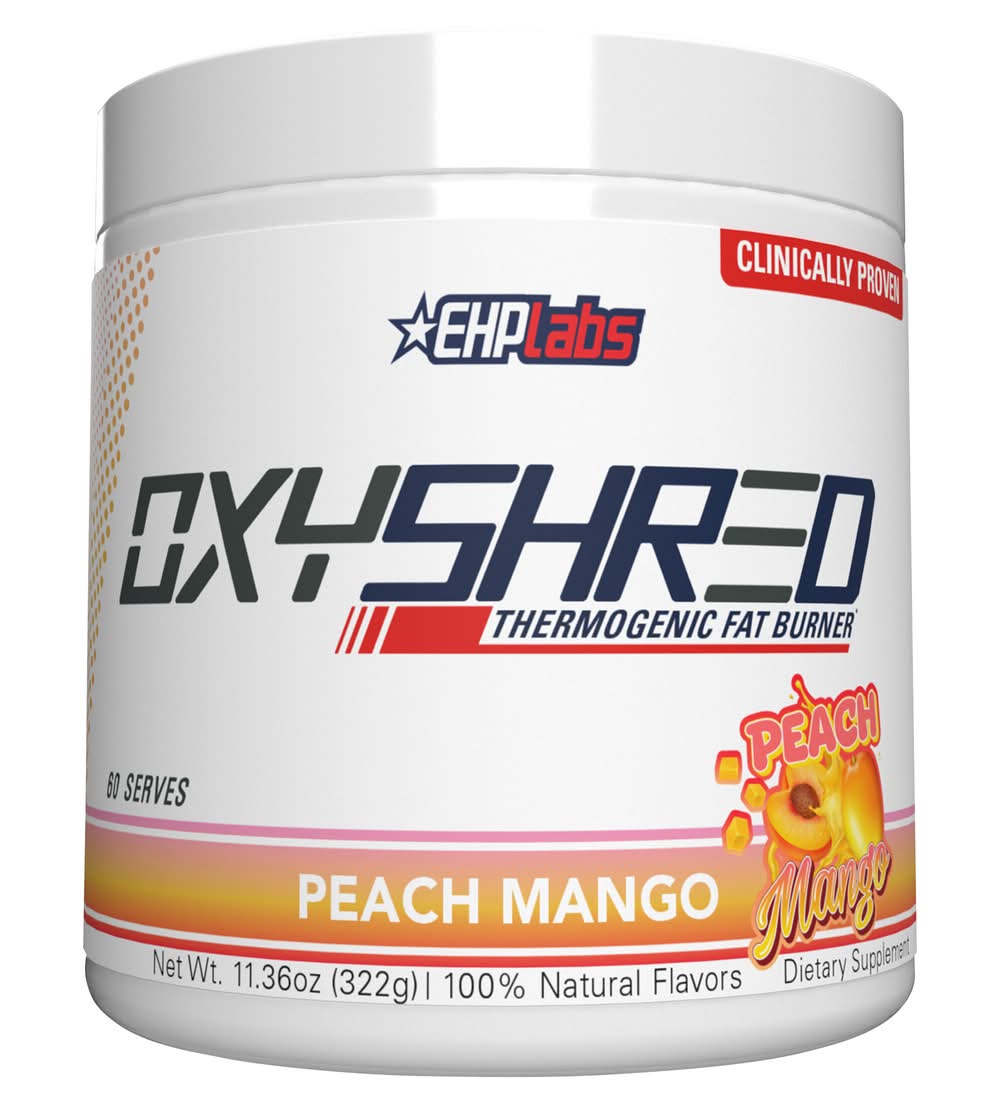 EHPlabs Oxyshred Thermogenic Fat Burner Powder, Peach-Mango (9.74 oz)