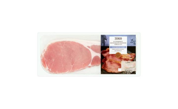 Tesco 6 Unsmoked Back Bacon Rashers Thick Cut 300g (387268)