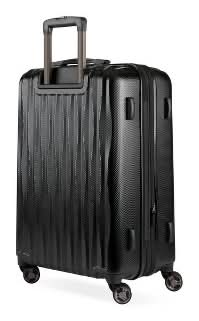 SwissGear Energie Hardside Medium Checked Spinner Suitcase, 23 in, Black