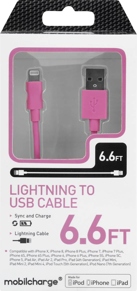 Mobilcharge 6.6 ft Lightning To Usb Cable
