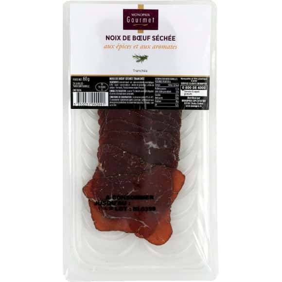 Monoprix Gourmet Noix De Boeuf Séchée Aux Épices Et Aux Aromates Le Paquet De 60 G