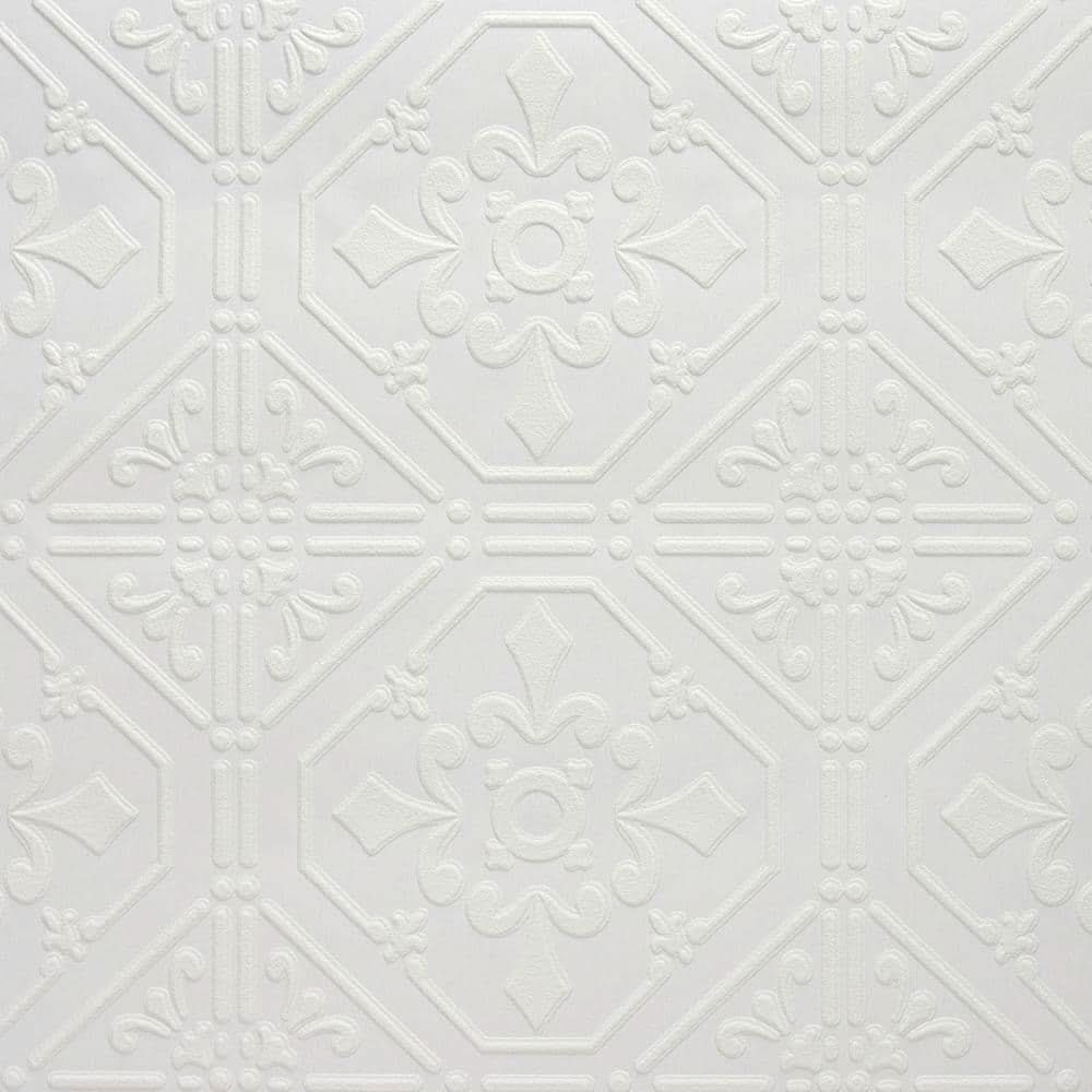 Brewster Paintable Vinyl Pre-Pasted Washable Wallpaper Roll (Covers 56.4 Sq. Ft.)
