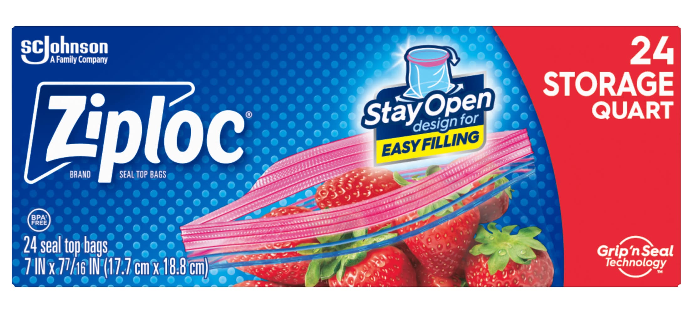 Ziploc Storage Quart Seal Top Bags (24 ct)