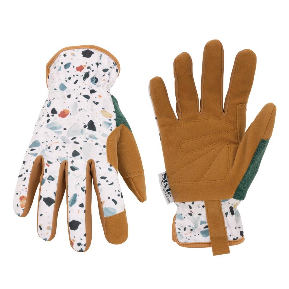 Style Selections Large White Leather/Polyester Gardening Gloves, (1-Pair) | 81607