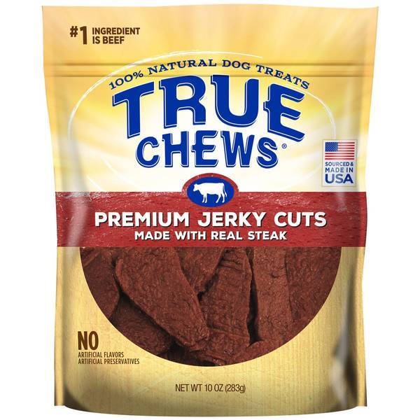 Blue Buffalo True Chews Premium Jerky Cuts Natural Steak Dog Treats- 10oz