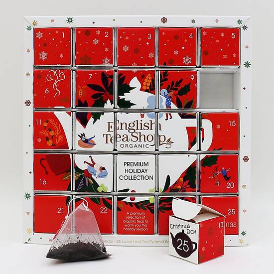 English Tea Shop Organic Advent Calendar Pyramid Tea Bags 25-Count
