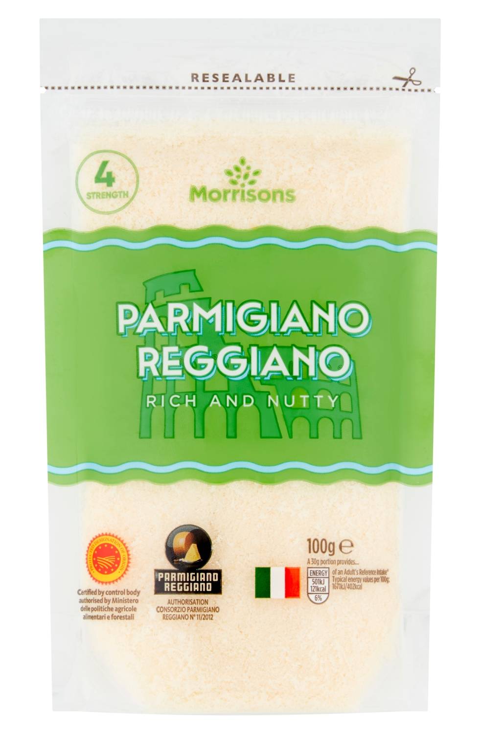 Morrisons Grated Parmigiano Reggiano 100G