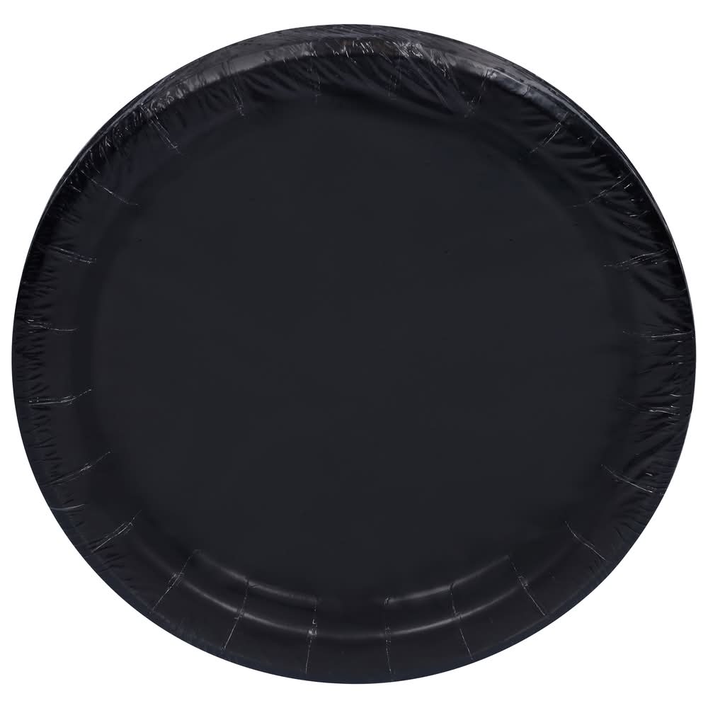 Unique Round Plate, 7", Midnight Black (20 ct)