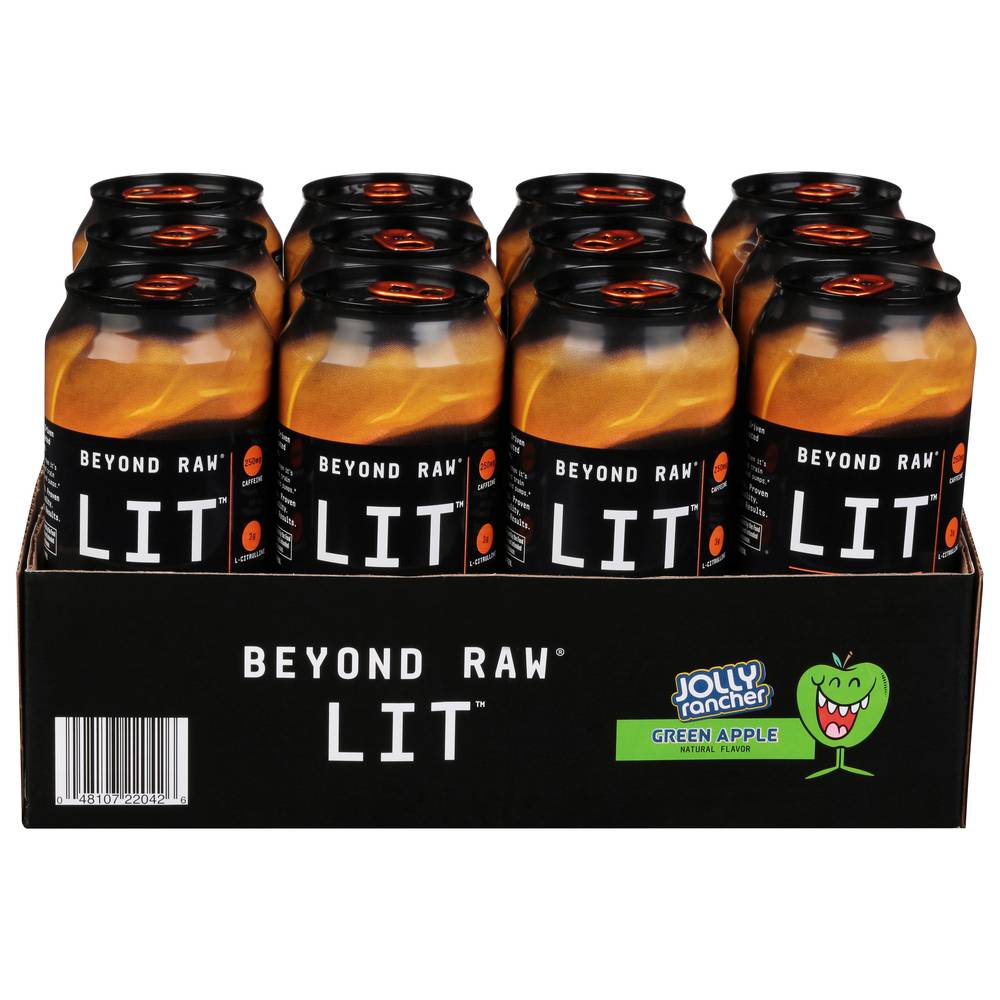 Beyond Raw Lit Energy Drinks (12 ct) (green apple)