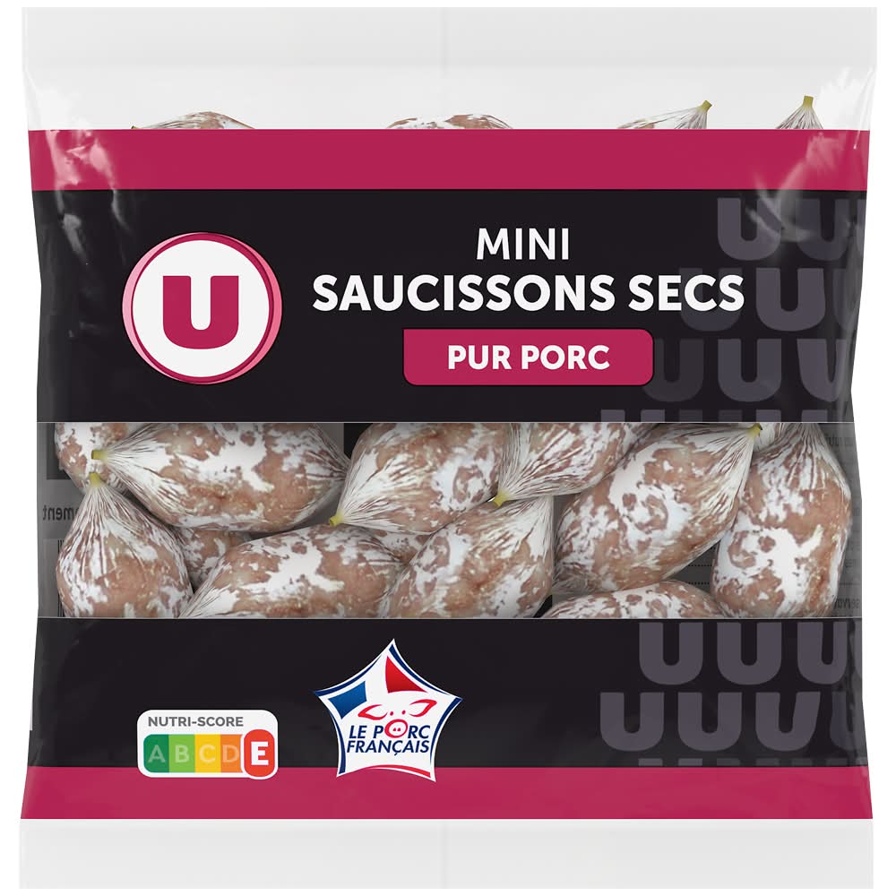 Les Produits U - Mini saucissons secs pur porc (130g)