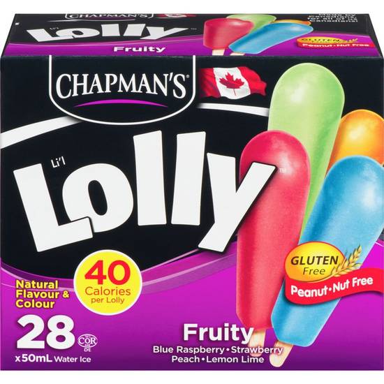 Chapman's Fruity Flavours Li'l Lolly Water Ice (28 ct)