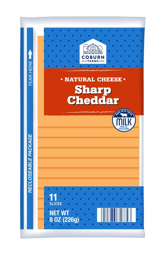 Coburn Farms Single Slice Sharp Cheddar Natural Cheese (11 ct)