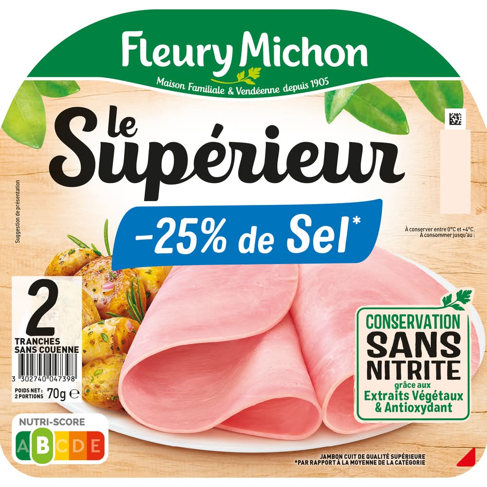 Fleury Michon - Jambon le supérieur 25% de sel en moins (2)